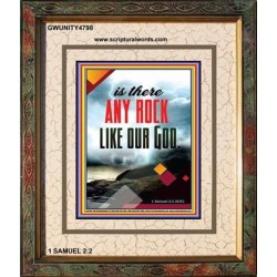 ANY ROCK LIKE OUR GOD   Framed Bible Verse Online   (GWUNITY4798)   