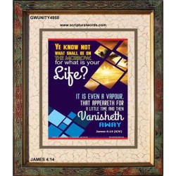 WHAT IS YOUR LIFE   Framed Bible Verses   (GWUNITY4958)   "20x25"