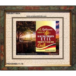 RIGHTEOUSNESS AND LIFE   Christian Wall Dcor Frame   (GWUNITY5034)   