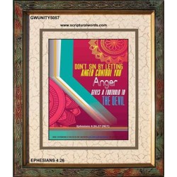 ANGER GIVES A FOOTHOLD TO THE DEVIL   Modern Christian Wall Dcor   (GWUNITY5057)   "20x25"