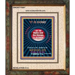 WATER OF LIFE   Scriptural Portrait Acrylic Glass Frame   (GWUNITY5091)   "20x25"