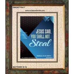 YOU SHALL NOT STEAL   Bible Verses Framed for Home Online   (GWUNITY5411)   