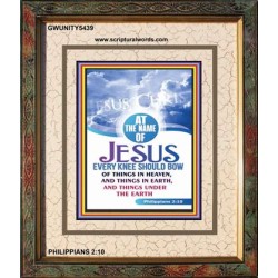 AT THE NAME OF JESUS   Scripture Wood Frame    (GWUNITY5439)   