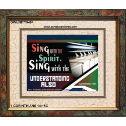 SINGING   Contemporary Christian Wall Art Acrylic Glass frame   (GWUNITY5464)   