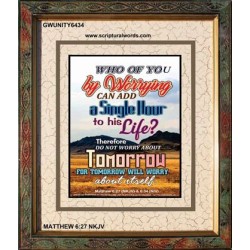 A SINGLE HOUR TO HIS LIFE   Bible Verses Frame Online   (GWUNITY6434)   "20x25"