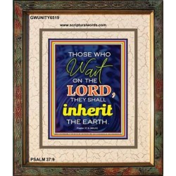 WAIT ON THE LORD   contemporary Christian Art Frame   (GWUNITY6519)   "20x25"