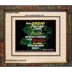 SAVED THROUGH FAITH   Christian Frame Art   (GWUNITY6583)   
