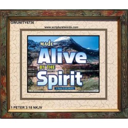 ALIVE BY THE SPIRIT   Framed Guest Room Wall Decoration   (GWUNITY6736)   