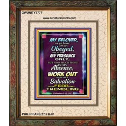 WORK OUT YOUR SALVATION   Christian Quote Frame   (GWUNITY6777)   
