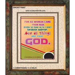 ALL THINGS ARE FROM GOD   Scriptural Portrait Wooden Frame   (GWUNITY6882)   