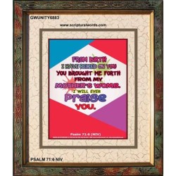 YOU BROUGHT ME FROM MY MOTHERS WOMB   Biblical Art Acrylic Glass Frame    (GWUNITY6883)   "20x25"