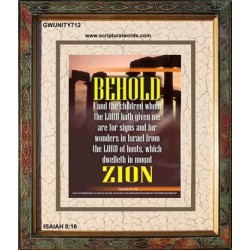 WE ARE FOR SIGNS AND WONDERS   Frame Bible Verse Online   (GWUNITY712)   "20x25"