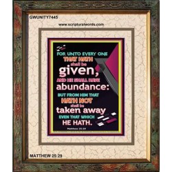 ABUNDANCE   Bible Verses Framed for Home Online   (GWUNITY7445)   