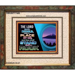 STAND UPON A ROCK   Bible Verse Frame for Home Online   (GWUNITY7480)   