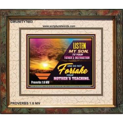 A FATHERS INSTRUCTION   Bible Verses Frames Online   (GWUNITY7603)   "25x20"