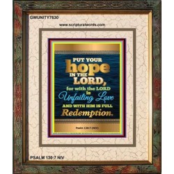 UNFAILING LOVE   Bible Scriptures on Love frame   (GWUNITY7630)   "20x25"