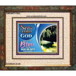 SERVE THE LORD   Encouraging Bible Verses Frame   (GWUNITY7823)   