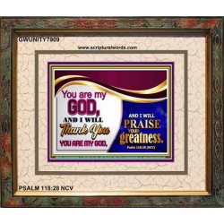 YOU ARE MY GOD   Contemporary Christian Wall Art Acrylic Glass frame   (GWUNITY7909)   