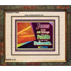 ALL THINGS ARE POSSIBLE   Inspiration Wall Art Frame   (GWUNITY7936)   