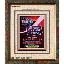 TURN TO GOD   Scripture Wooden Frame   (GWUNITY8077)   "20x25"