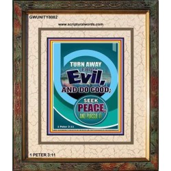 TURN AWAY FROM EVIL   Encouraging Bible Verses Framed   (GWUNITY8082)   "20x25"