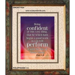 A GOOD WORK IN YOU   Bible Verse Acrylic Glass Frame   (GWUNITY824)   "20x25"