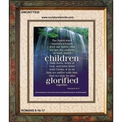 WE ARE THE CHILDREN OF GOD   Scriptural Portrait Acrylic Glass Frame   (GWUNITY830)   "20x25"