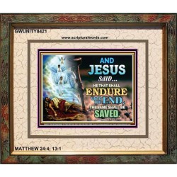 YE SHALL BE SAVED   Unique Bible Verse Framed   (GWUNITY8421)   