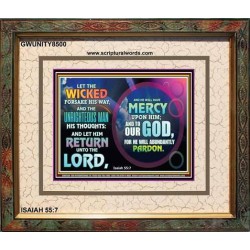 ABUNDANT PARDON   Bible Verse Frame Art Prints   (GWUNITY8500)   