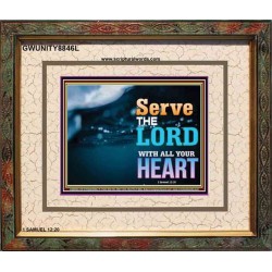 WITH ALL YOUR HEART   Framed Religious Wall Art    (GWUNITY8846L)   "25x20"