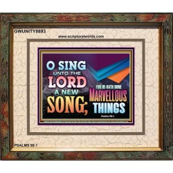 SING UNTO THE LORD   Bible Verses Wall Art Acrylic Glass Frame   (GWUNITY8893)   