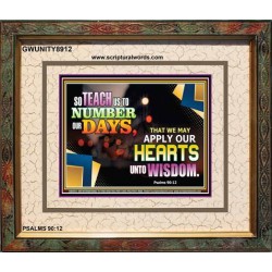 APPLY OUR HEARTS TO WISDOM   Acrylic Frame Picture   (GWUNITY8912)   