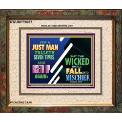 A JUST MAN SHALL RISE   Framed Bible Verse   (GWUNITY8967)   