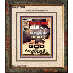 A MERRY HEART   Large Frame Scripture Wall Art   (GWUNITY9122)   "20x25"