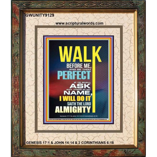 WALK BEFORE ME   Bible Verse Frames online   (GWUNITY9129)   