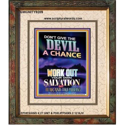 WORK OUT YOUR SALVATION   Bible Verses Wall Art Acrylic Glass Frame   (GWUNITY9209)   "20x25"