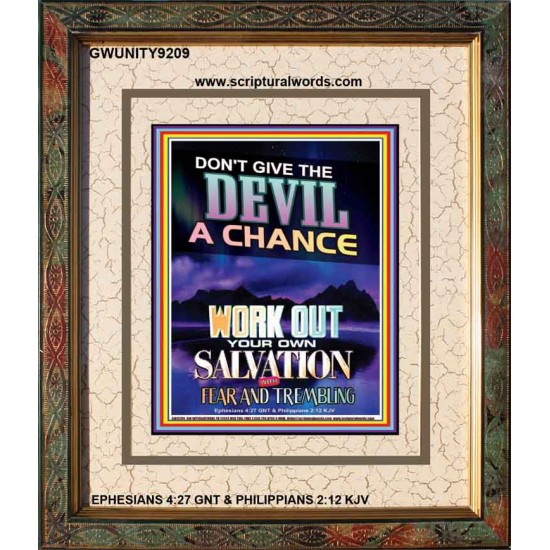 WORK OUT YOUR SALVATION   Bible Verses Wall Art Acrylic Glass Frame   (GWUNITY9209)   