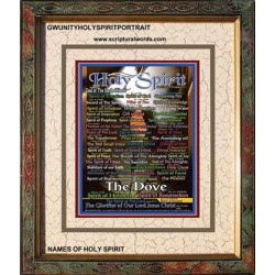 NAMES OF HOLY SPIRIT WITH BIBLE VERSES PICTURE   (GWUNITYHOLYSPIRITPORTRAIT)   "20x25"