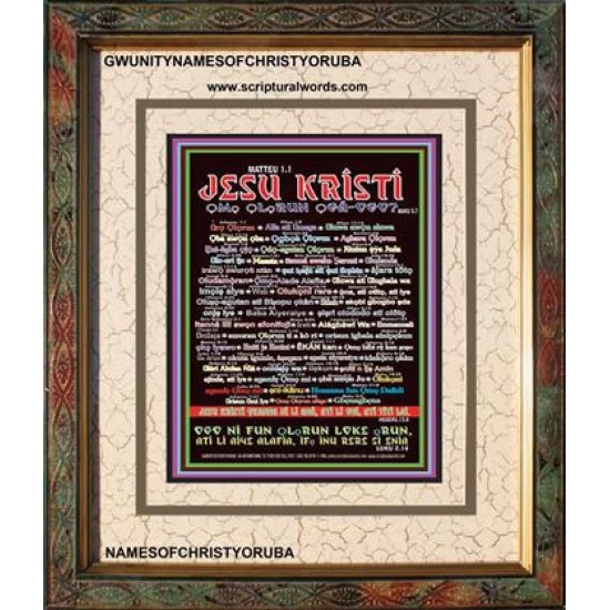 NAMES OF JESUS CHRIST WITH BIBLE VERSES IN YORUBA LANGUAGE {Oruko Jesu Kristi}   Scriptures Wall Art   (GWUNITYNAMESOFCHRISTYORUBA)   