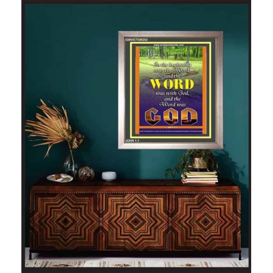 THE WORD WAS GOD   Inspirational Wall Art Wooden Frame   (GWVICTOR252)   