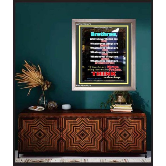 WHATSOEVER THINGS ARE TRUE   Scripture Wood Framed Signs   (GWVICTOR3878)   