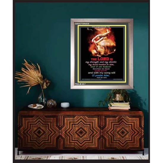 WITH MY SONG WILL I PRAISE HIM   Framed Sitting Room Wall Decoration   (GWVICTOR4538)   