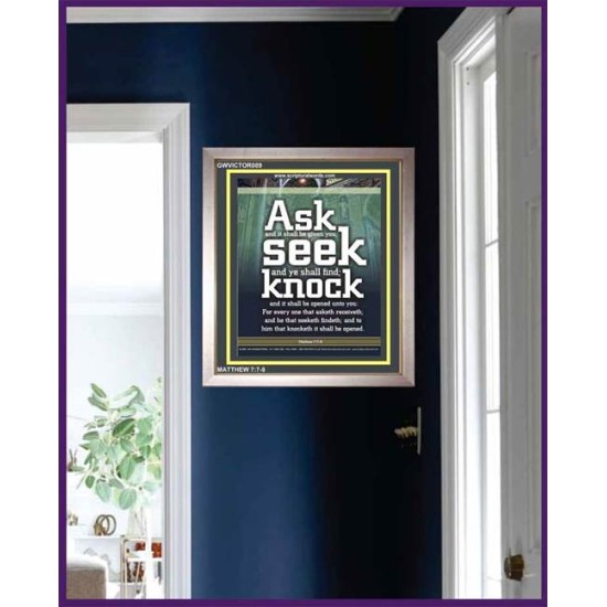 ASK, SEEK AND KNOCK   Contemporary Christian Poster   (GWVICTOR089)   