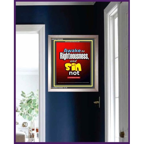 AWAKE TO RIGHTEOUSNESS   Christian Framed Wall Art   (GWVICTOR3009)   