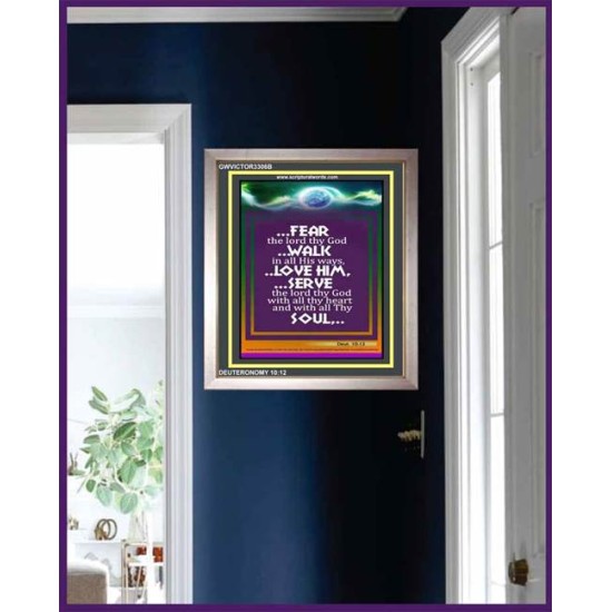 WITH ALL THY HEART   Scriptural Portrait Acrylic Glass Frame   (GWVICTOR3306B)   