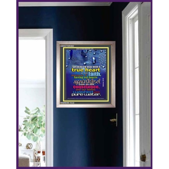 TRUE HEART   Large Frame Scriptural Wall Art   (GWVICTOR3803)   