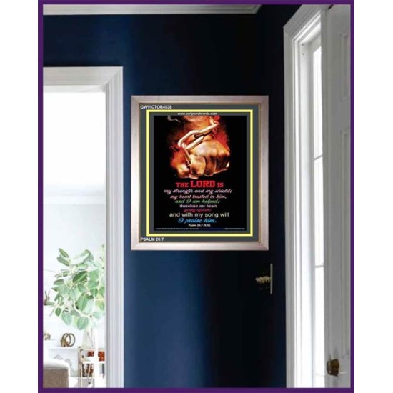 WITH MY SONG WILL I PRAISE HIM   Framed Sitting Room Wall Decoration   (GWVICTOR4538)   