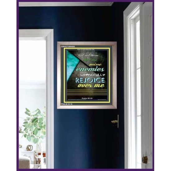 WRONGFULLY REJOICE OVER ME   Acrylic Glass Frame Scripture Art   (GWVICTOR4555)   