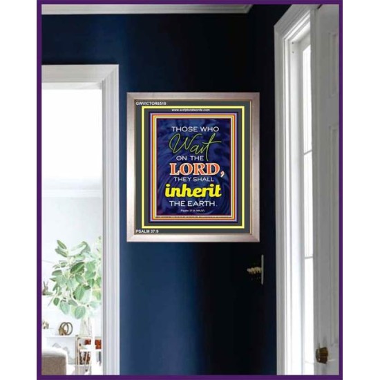 WAIT ON THE LORD   contemporary Christian Art Frame   (GWVICTOR6519)   