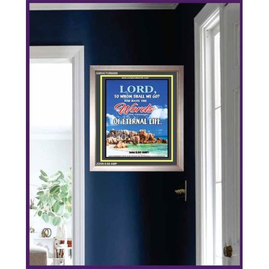 WORDS OF ETERNAL LIFE   Biblical Art Acrylic Glass Frame    (GWVICTOR6559)   